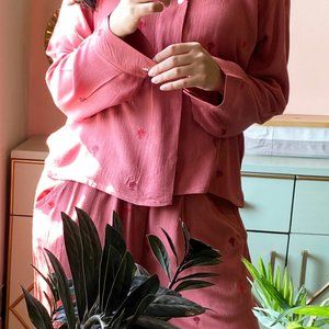 Rust Embroidered Co-ord Set (Set of Two)